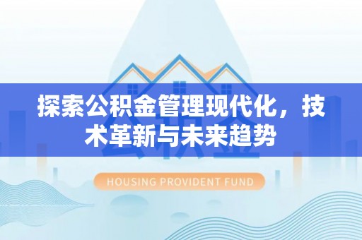两当探索公积金管理现代化，技术革新与未来趋势